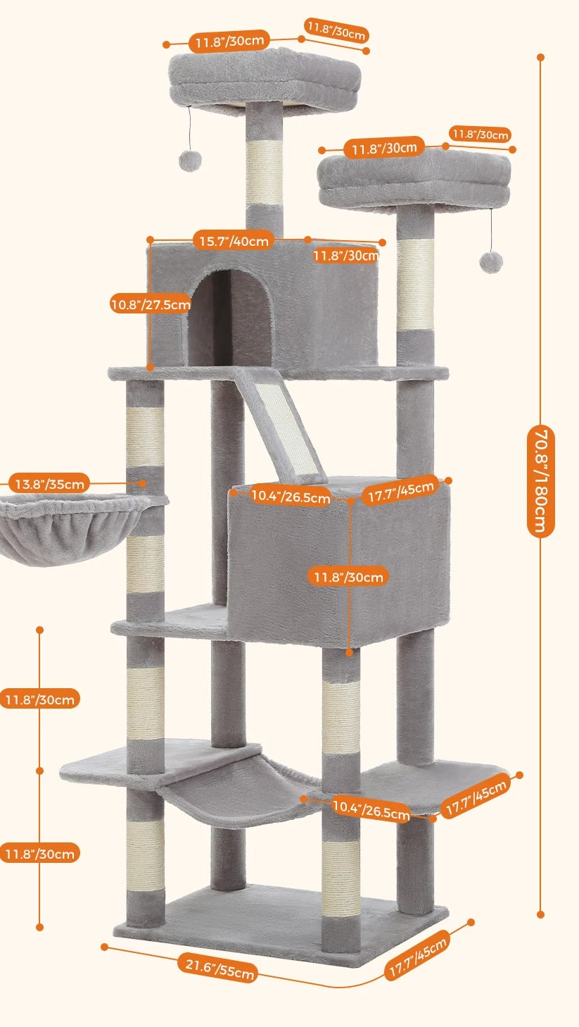 Arbre à chat <br> robuste et élégant noir