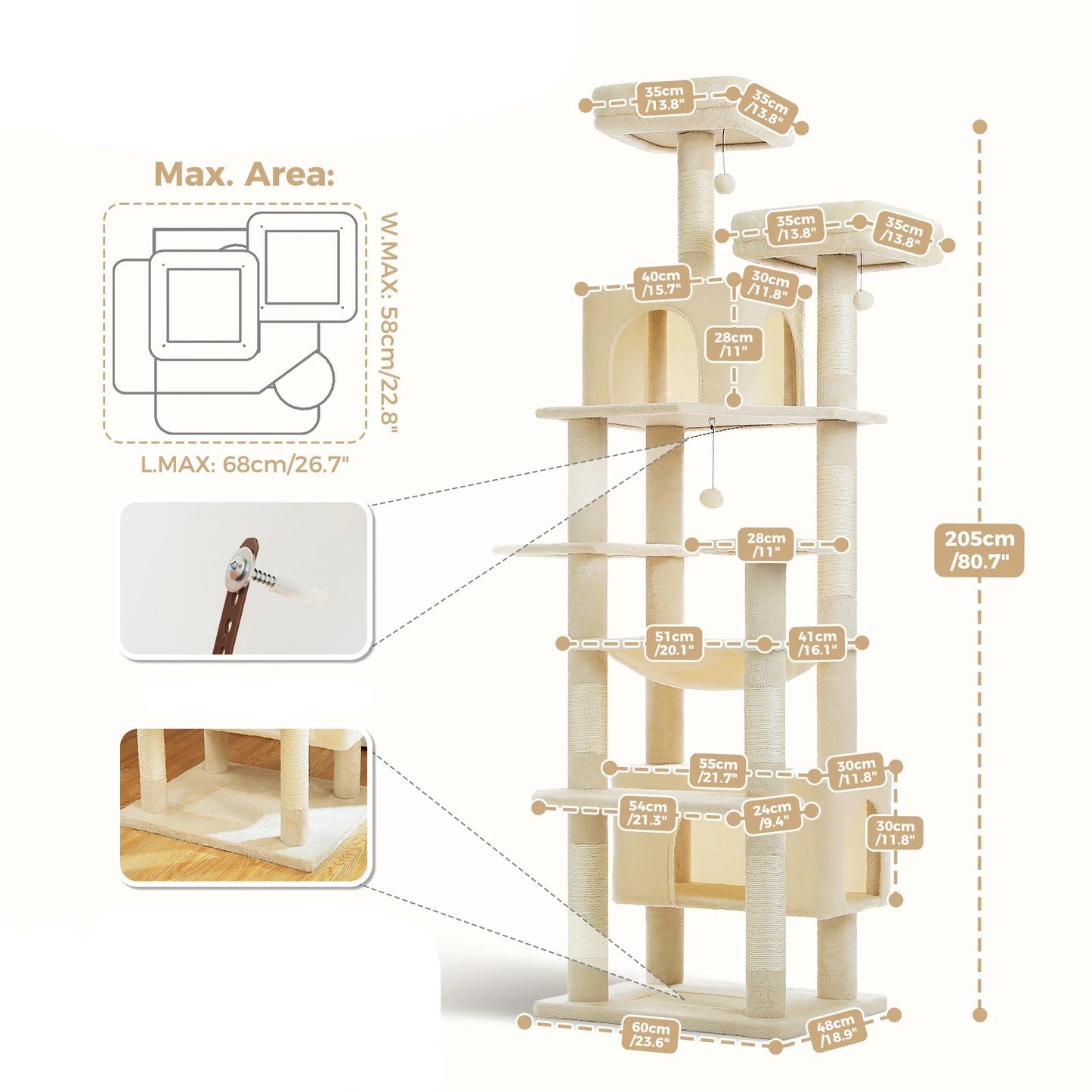 Arbre à chat <br> grande plateforme