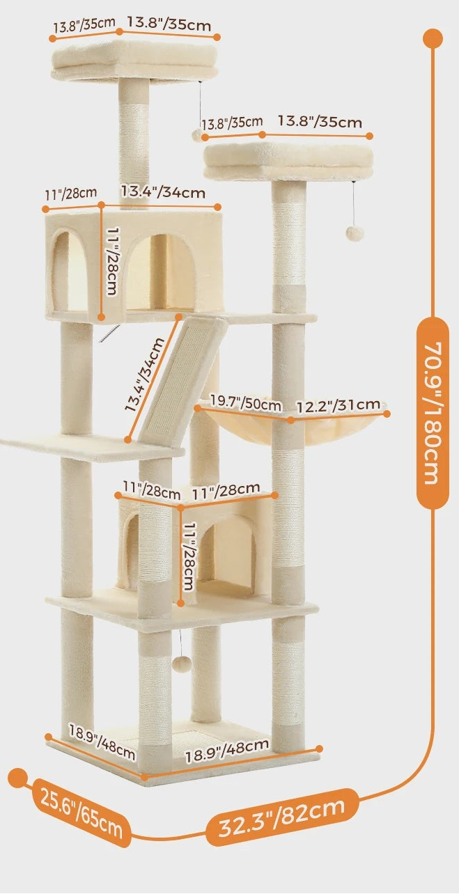Arbre à chat <br> beige et gris