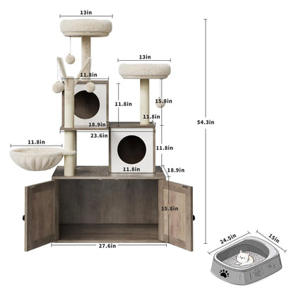 Arbre à chat <br> litière intégrée