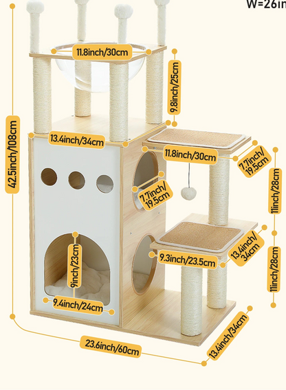 Arbre à chat <br> esthétique bois massif