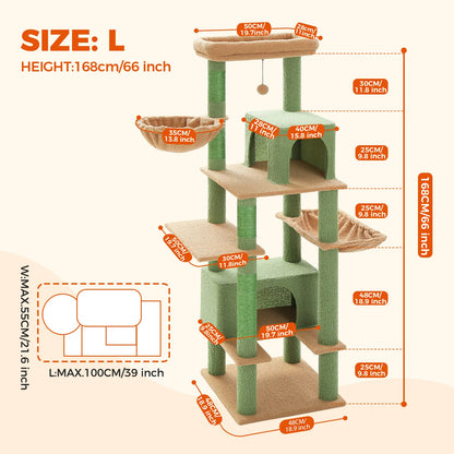 Arbre à chat <br> cactus 2 hamacs