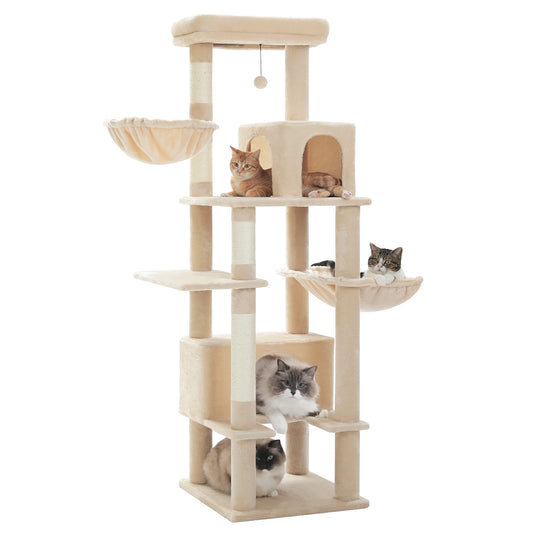 Arbre à chat <br> XXL multi-chats beige