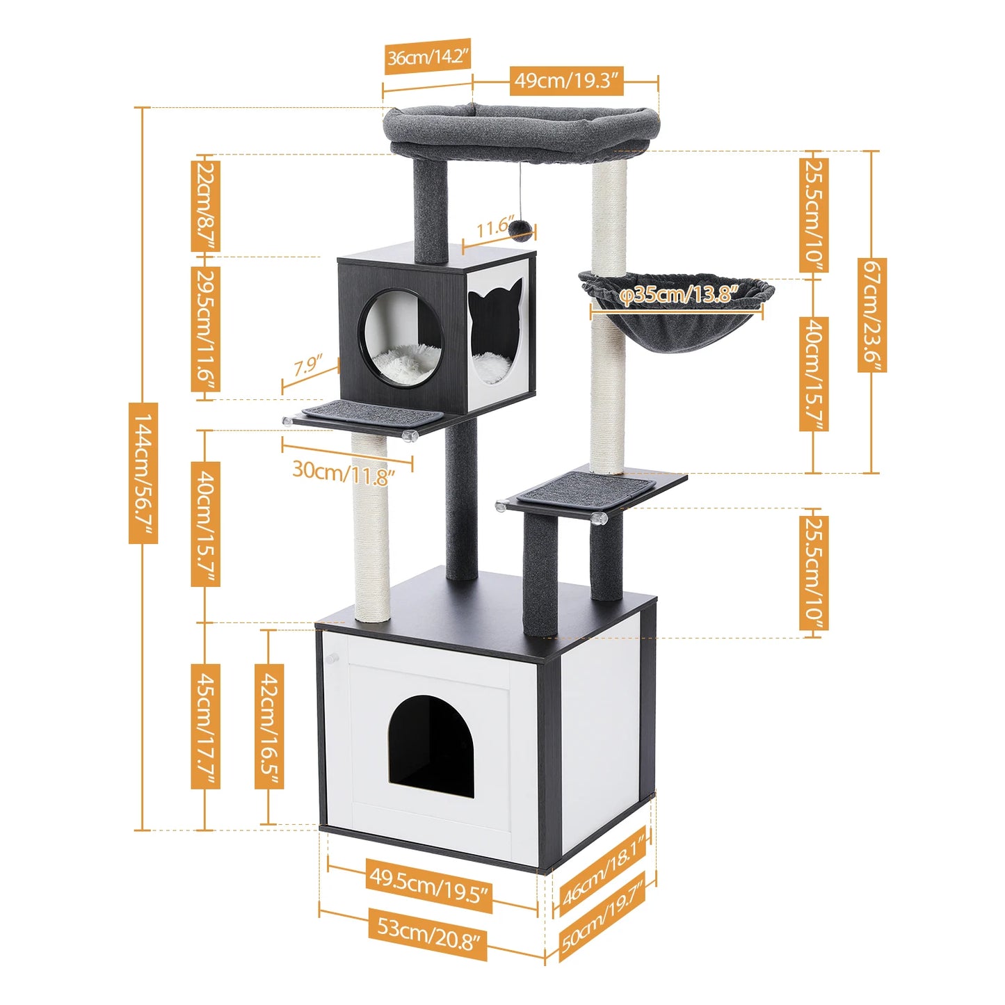 Arbre à chat <br> design noir