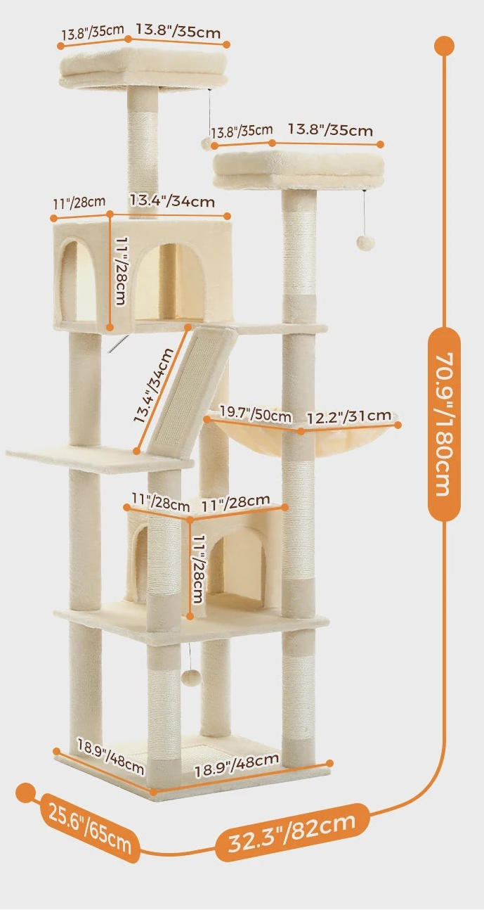 Arbre à chat <br> gris blanc