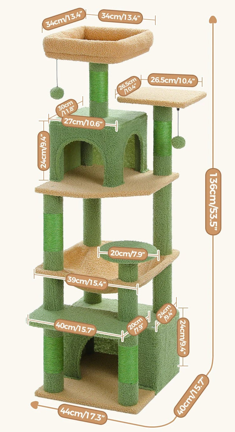 Arbre à chat <br> cactus et hamac