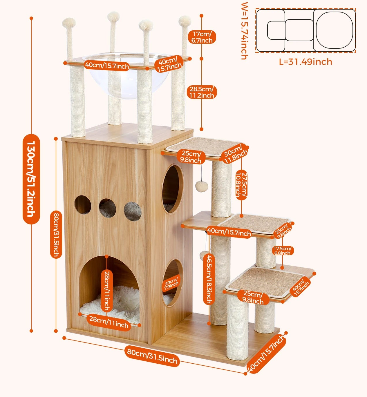 Arbre à chat <br> bois