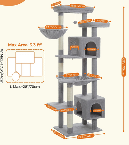 Arbre à chat <br> avec hamac